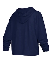 Pressbox Women's Navy West Virginia Mountaineers Castillo Slub Waist Length Long Sleeve Hoodie