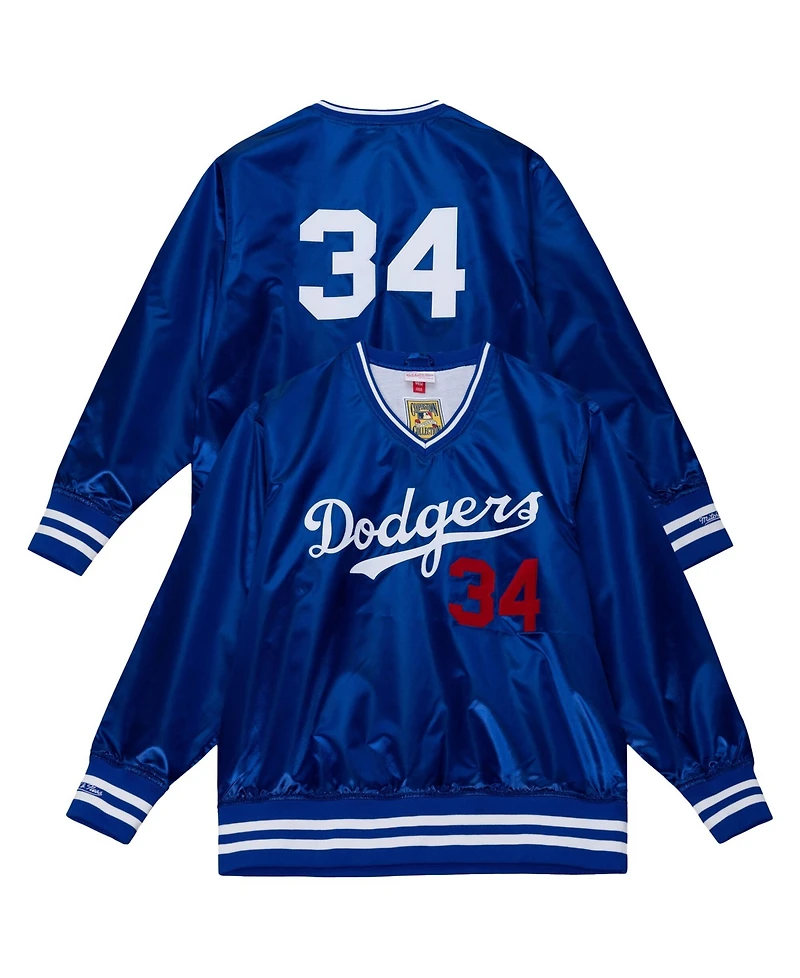 Mitchell & Ness Men's and Women's Fernando Valenzuela Royal Los Angeles Dodgers 1986 Authentic Satin Pullover Jacket