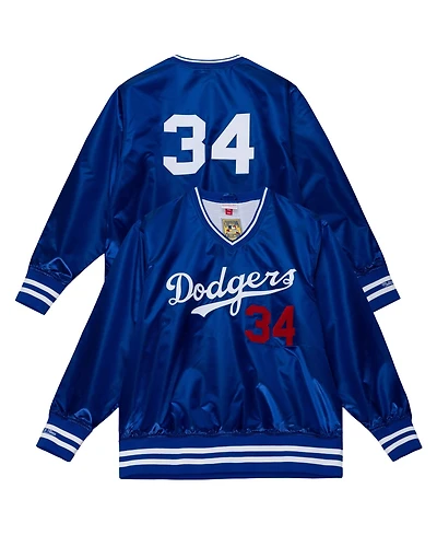 Mitchell & Ness Men's and Women's Fernando Valenzuela Royal Los Angeles Dodgers 1986 Authentic Satin Pullover Jacket