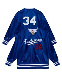 Mitchell & Ness Men's and Women's Fernando Valenzuela Royal Los Angeles Dodgers 1986 Authentic Satin Pullover Jacket