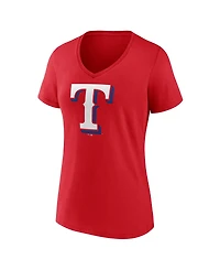 Logo Athletic Women's Red Texas Rangers V-Neck T-Shirt
