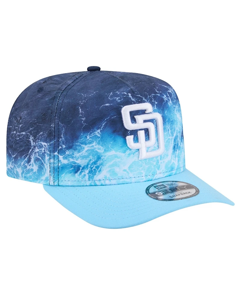 New Era Men's Light Blue San Diego Padres Deep Water Pre-Curved 9FIFTY A-Frame Snapback Hat