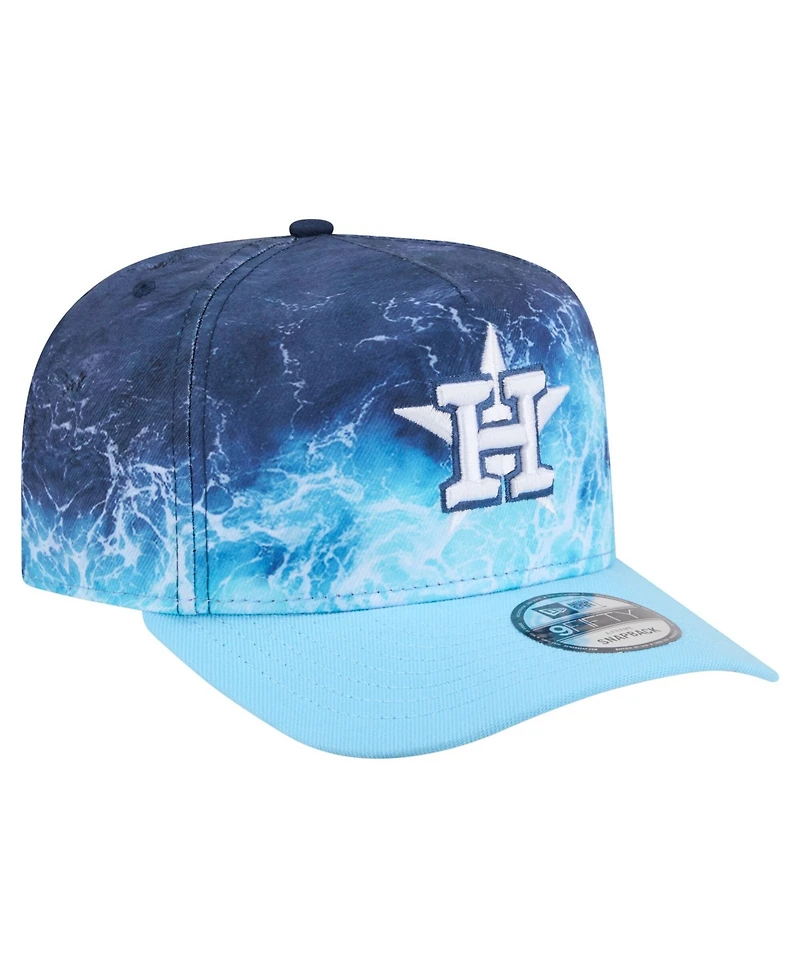 New Era Men's Light Blue Houston Astros Deep Water Pre-Curved 9FIFTY A-Frame Snapback Hat