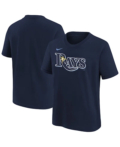 Nike Big Boys and Girls Navy Tampa Bay Rays Wordmark T-Shirt