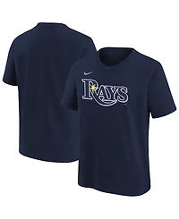 Nike Big Boys and Girls Navy Tampa Bay Rays Wordmark T-Shirt