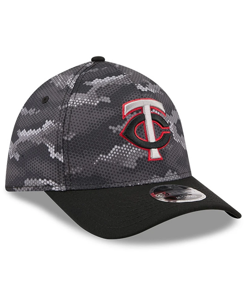 New Era Men's Black Minnesota Twins Camo 39THIRTY A-Frame Flex Hat