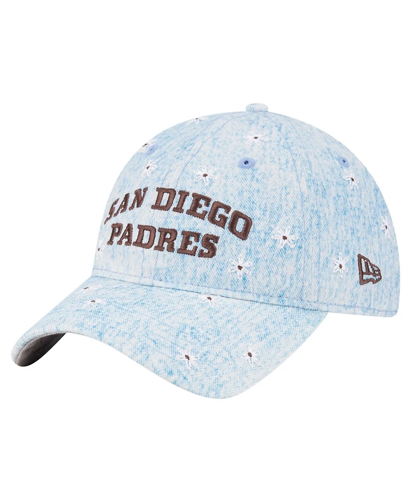 New Era Women's Light Blue San Diego Padres Daisy All Over 9TWENTY Adjustable Hat