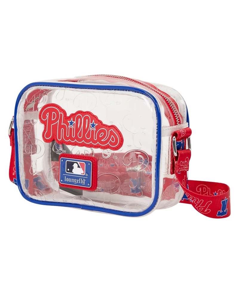 Loungefly Philadelphia Phillies Clear All Over Logo Crossbody Bag