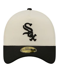 New Era Men's Cream Chicago White Sox Chrome A-Frame 59FORTY Fitted Hat