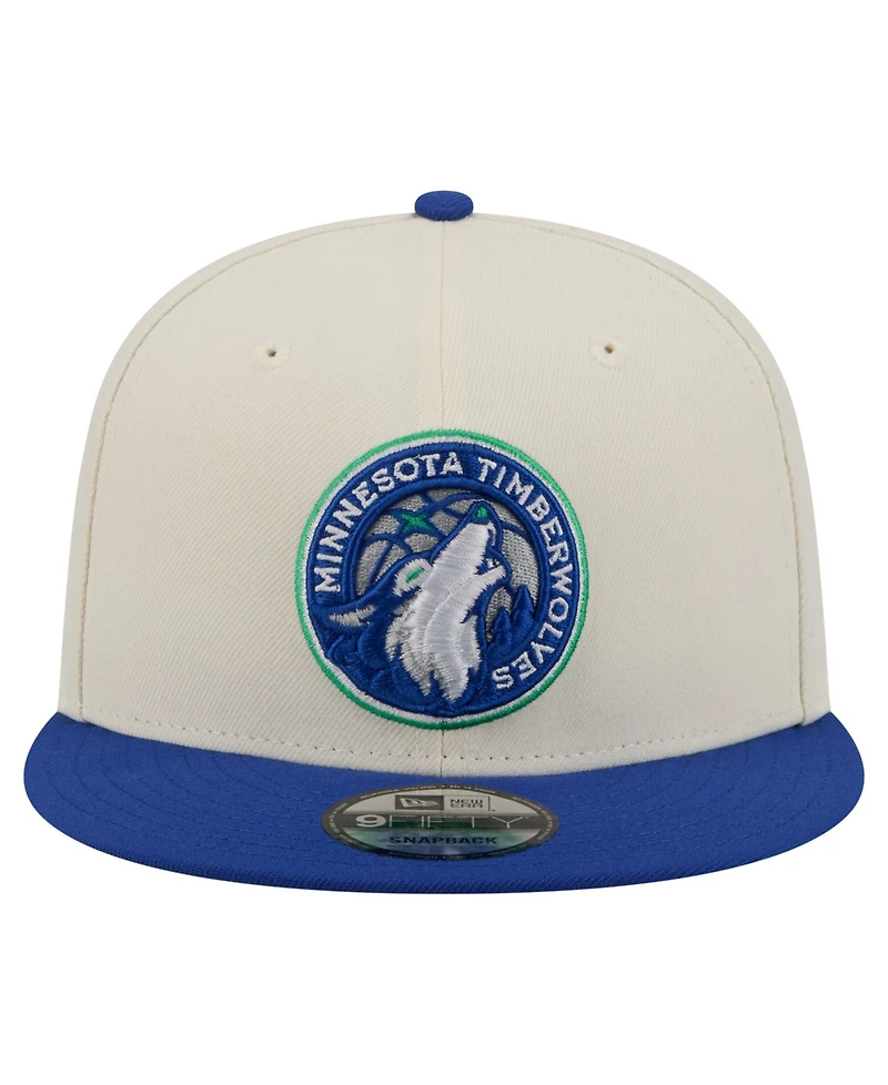 New Era Men's White/Blue Minnesota Timberwolves 9FIFTY Snapback Hat