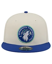 New Era Men's White/Blue Minnesota Timberwolves 9FIFTY Snapback Hat