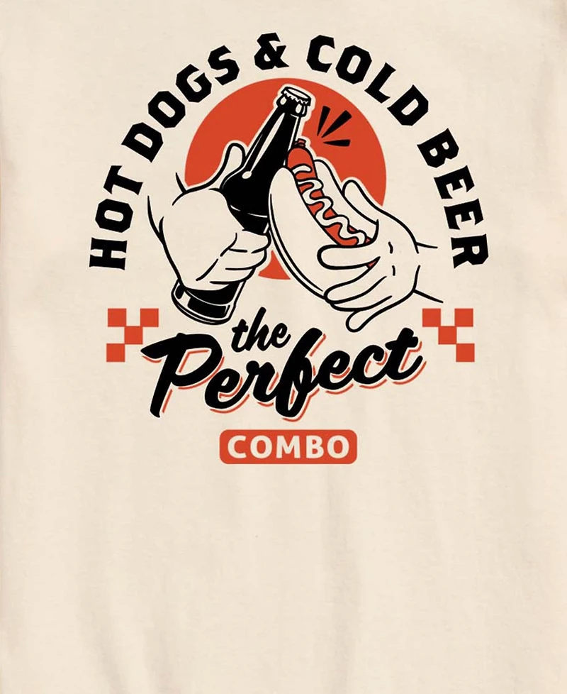 Airwaves Men's Instant Message Hot Dogs And Cold Beer Graphic T-Shirt