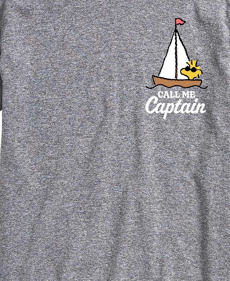 Airwaves Men's Peanuts Woodstock Call Me Captain Graphic T-Shirt