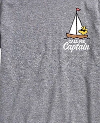 Airwaves Men's Peanuts Woodstock Call Me Captain Graphic T-Shirt