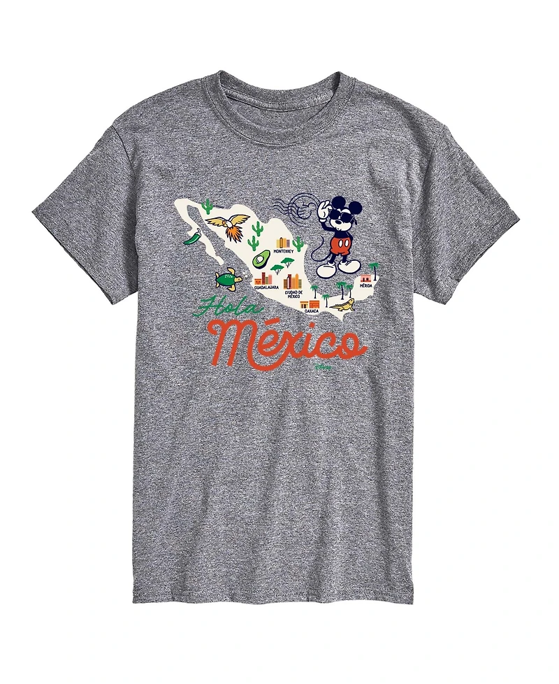 Airwaves Men's Disney Mickey Mexico Map Graphic T-Shirt