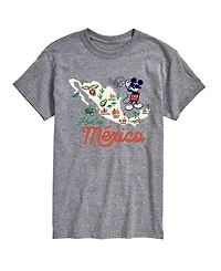 Airwaves Men's Disney Mickey Mexico Map Graphic T-Shirt