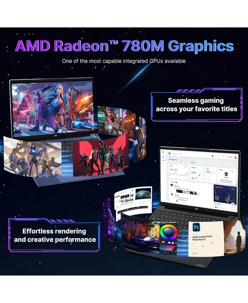 Nimo 17.3" Gaming Laptop,Amd Ryzen 9 8945HS,16GB DDR5 Ram,1TB Ssd, Radeon 780M Graphics,Fingerprint,Ai-Powered Business and Pc,Win 11