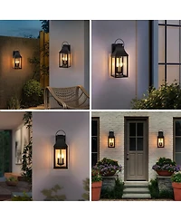 Asagikoiai 2-Pack Large Outdoor Porch Lights, Aluminum Waterproof Garage Lanterns
