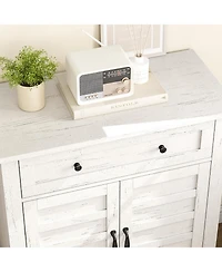 homfan Farmhouse Sideboard Buffet Cabinet with Storage, Drawer and Doors, Coffee Bar Table for Kitchen, Dining Room