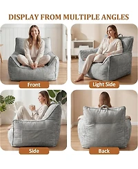 gaomon Bean Bag Chair for Adults and Kids, Cozy Sofa with Armrests, Chenille Comfy BeanBag Chairs Shredded Foam