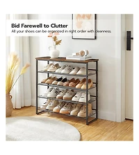 Slickblue Entryway 5-Tier Adjustable Shoe Rack Holds 16-20 Pairs