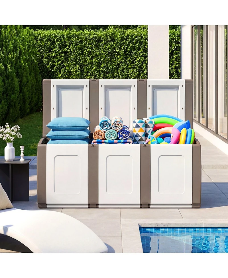 Slickblue 80 Gallon Patio Storage Container with Lockable Lid for Packages