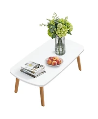 gaomon Wooden Folding Coffee Table with Folding Legs No Assembly, Small Spaces Tatami Foldable Table, Large Size Floor Desk