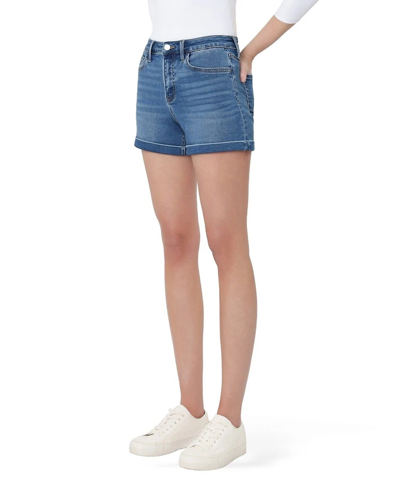 Vervet Women's High Rise Super Soft Cuffed Denim Shorts