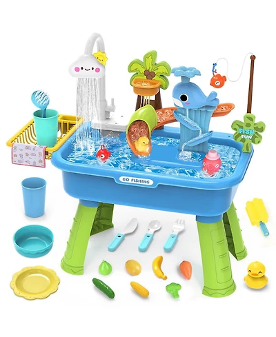 Gnuadz Water Table Electric Pump Sand Play Sink Faucet Sensory Toy