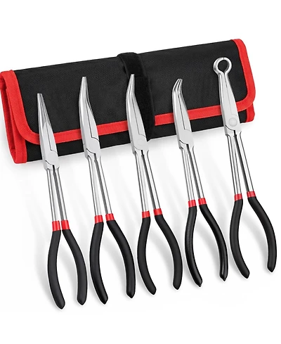 Xdovet Long Nose Pliers Set 5Pieces Multi-Angle Precision Tips