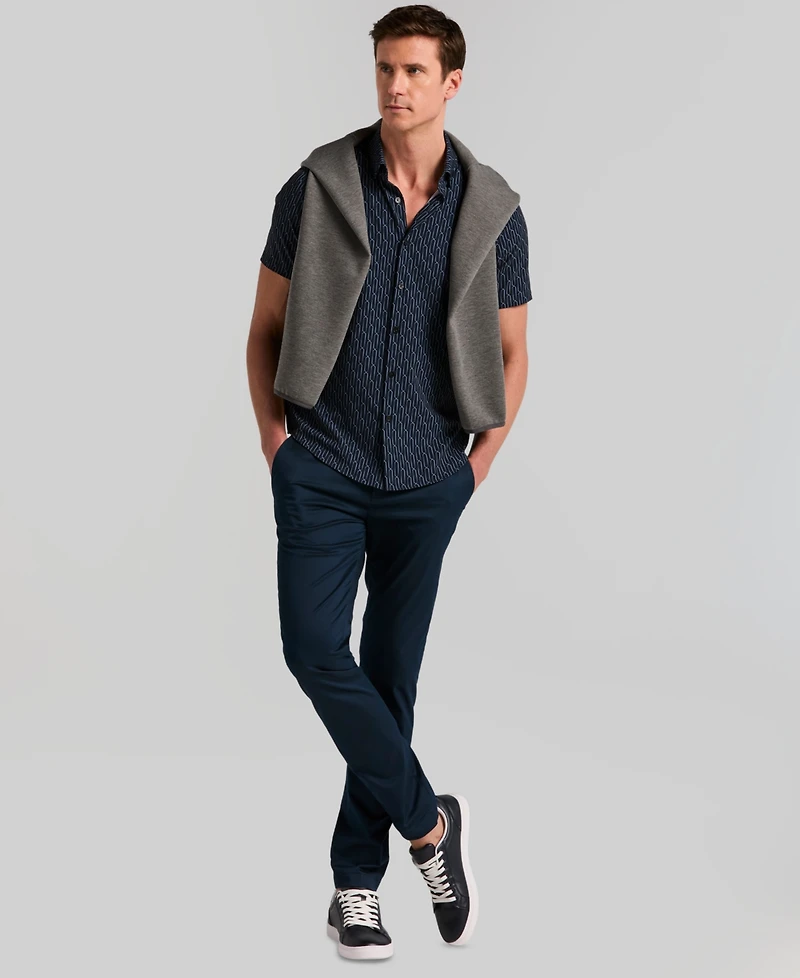 Perry Ellis Men's Abstract Square Print Shirt