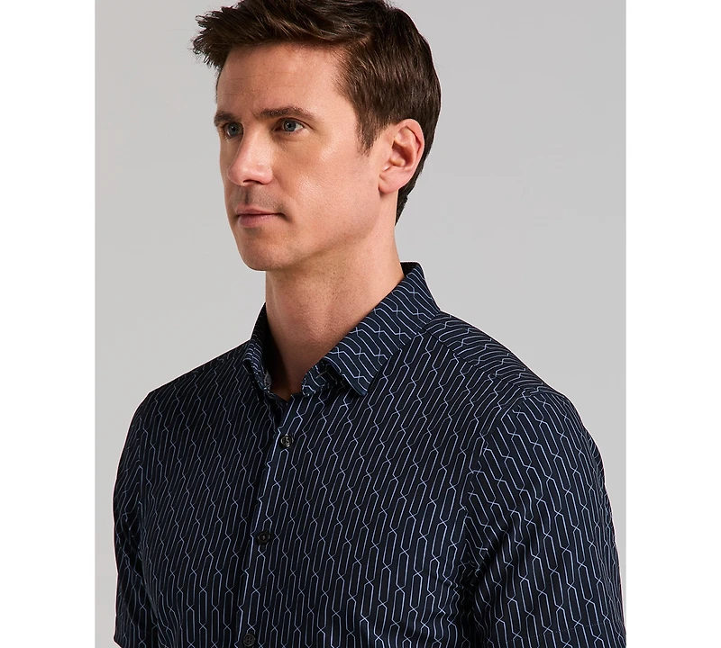 Perry Ellis Men's Abstract Square Print Shirt