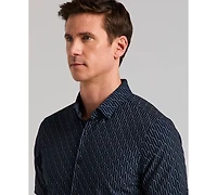 Perry Ellis Men's Abstract Square Print Shirt