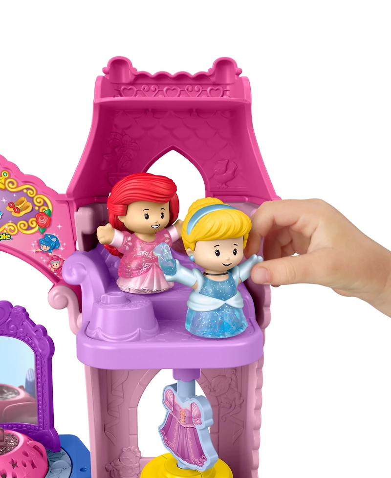 Fisher Price Disney Princess Cinderella and Ariel Shimmer & Glow Dress Shop Light-Up 2-Piece Playset, Ages 1.5+