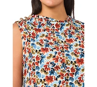 Vince Camuto Plus Mock Neck Pleated Midi Dress