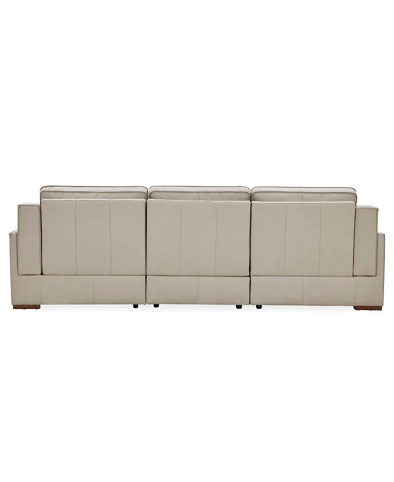 Aspen 3 Pm 3-Piece Leather Sofa Set (Laf Recliner, Raf Power Armless Recliner), Macy's Exclusive