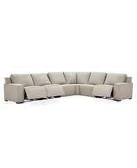 Aspen 3 Pm 6-Piece Leather L Sectional Sofa Set (Laf Recliner, Raf Armless 2 Chair, Corner), Macy's Exclusive