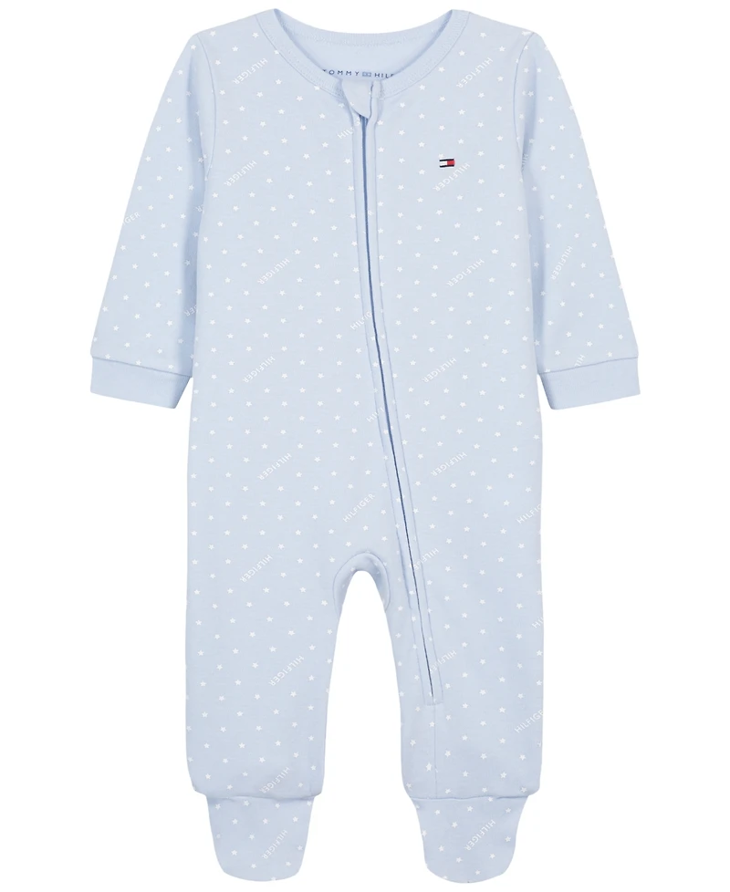 Tommy Hilfiger Baby Boys' Polka Dot Zip-Front Footed Coverall