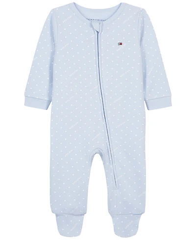 Tommy Hilfiger Baby Boys' Polka Dot Zip-Front Footed Coverall
