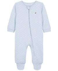Tommy Hilfiger Baby Boys' Polka Dot Zip-Front Footed Coverall