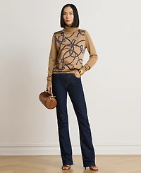 Lauren Ralph Women's Belting-Print Turtleneck Sweater