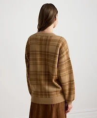 Lauren Ralph Women's Plaid V-Neck Sweater