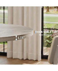 gaomon 47" Round Dining Table for Kitchen or Dining Room, Wooden Table Only
