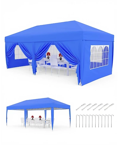 gaomon 1020 ft Waterproof Height Gazebo with 6 Removable Sidewalls, Folding Gazebo for Patio, Camping, Market and Party