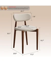 gaomon Wooden Dining Chairs Set of 6 - Modern Fabric Upholstered Kitchen with Wood Legs, Farmhouse Side for Room Vanity