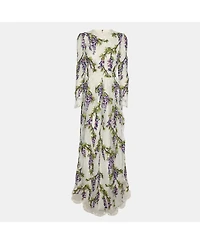 Pre-Owned Dolce & Gabbana Women's Pre-Owned Dolce and Gabbana Multicolor Floral Embroidered Mesh Wisteria Maxi Dress