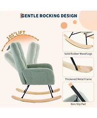 gaomon Nursery Rocking Chair with High Back and Cushion, Compact Glider for Bedroom
