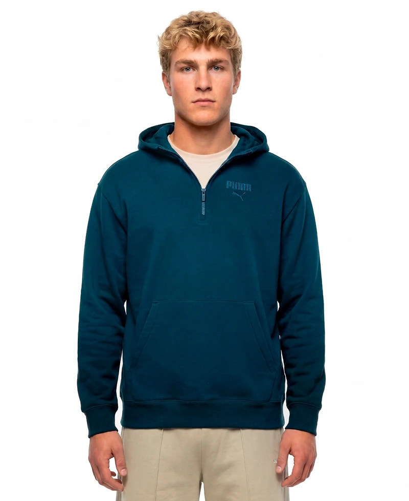Puma Men's Flocked Logo Half-Zip Hoodie