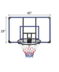 Zeny Wall-mounted basketball hoop, shatterproof back, folding hoop, durable hoop and all-weather mesh for indoor and outdoor use