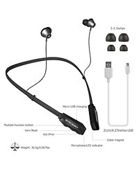 Zeny Wireless Neckband Headphones V4.2 Sweat-proof Sport Headsets Earbuds In-Ear Magnetic Neckbands Stereo Earphone